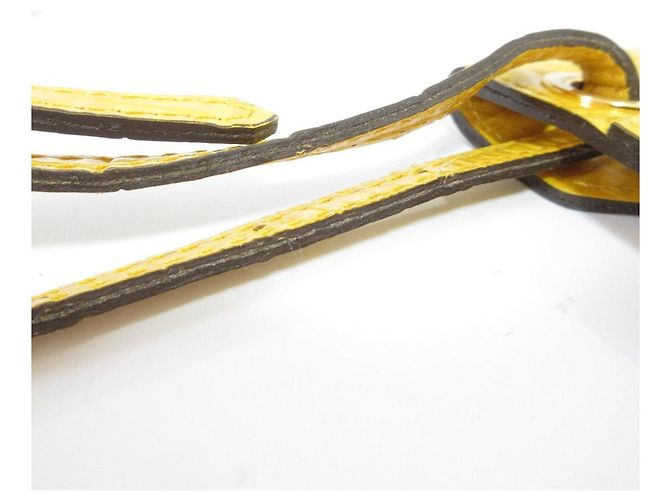 Autre Marque Epoi Präge-Leder-Clutch Gelb - Ansicht 15