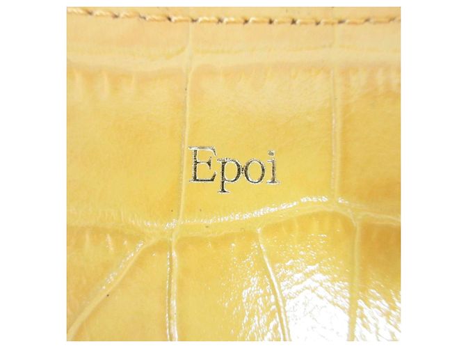 Autre Marque Epoi Präge-Leder-Clutch Gelb - Ansicht 5