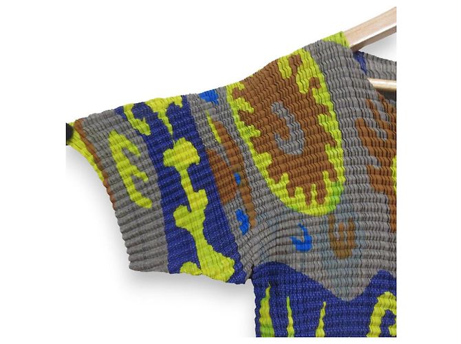 Blusa de manga corta plisada con estampado total ISSEY MIYAKE Multicolor - vista 3