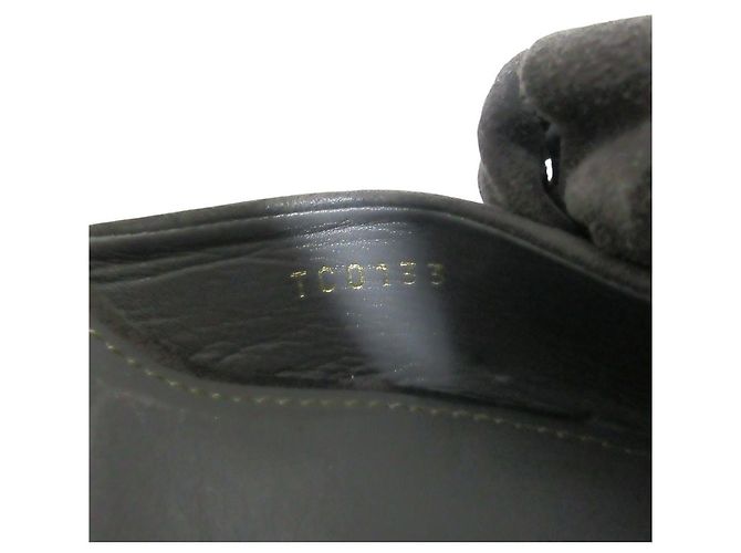 Sandali in suede con motivo floreale Louis Vuitton Marrone Blu navy - vista 10