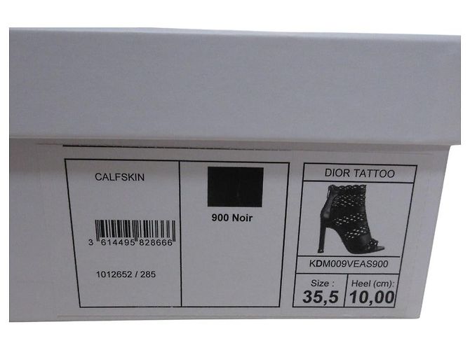 Christian Dior TATTOO Cutwork Leder Stiefeletten Sandalen Schwarz - Ansicht 11