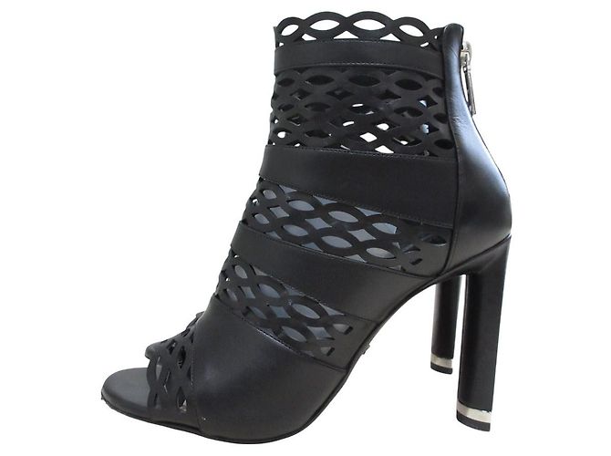Christian Dior TATTOO Cutwork Leder Stiefeletten Sandalen Schwarz - Ansicht 2