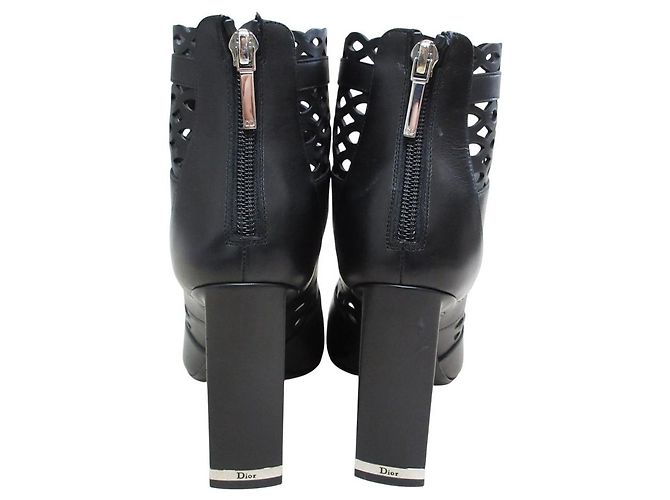 Christian Dior TATTOO Cutwork Leder Stiefeletten Sandalen Schwarz - Ansicht 3