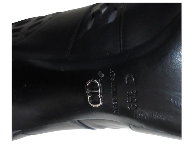 Christian Dior TATTOO Cutwork Leder Stiefeletten Sandalen Schwarz - Ansicht 9