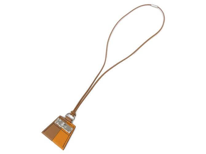 Collana Hermès Mon Petit Kelly PM D'oro Arancione - vista 2