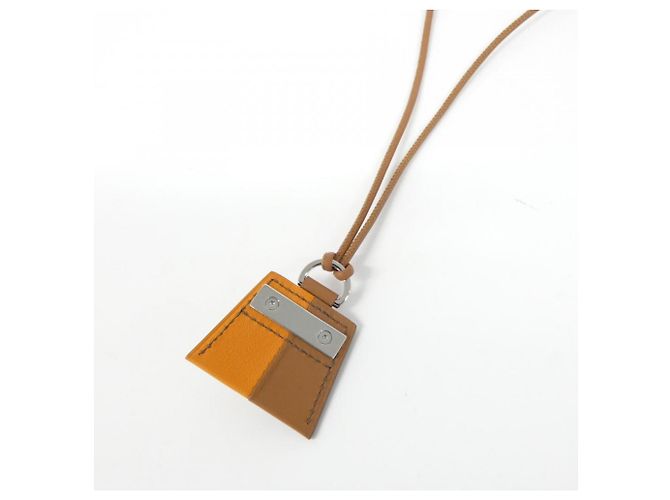 Collana Hermès Mon Petit Kelly PM D'oro Arancione - vista 3