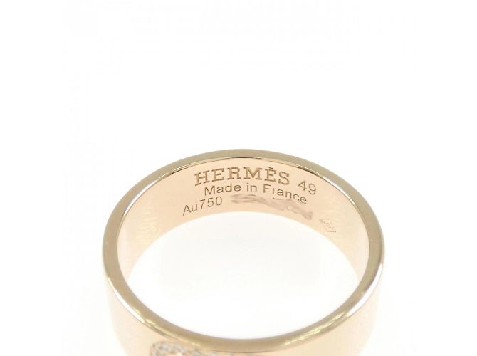 Ring Hermès Anello H Dunkle in Oro Rosa Hermes - vista 4