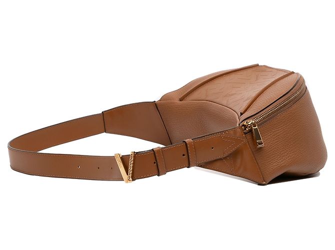 Belt bag in pelle marrone con firma V Greca di Versace - vista 2