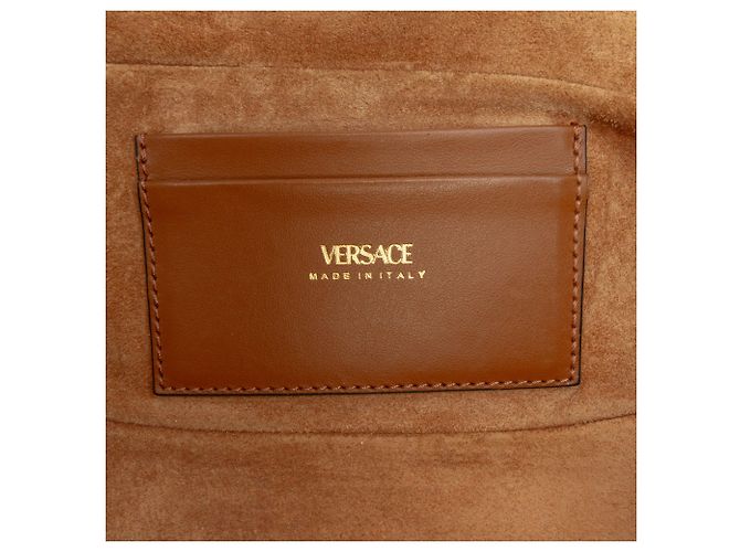 Belt bag in pelle marrone con firma V Greca di Versace - vista 5