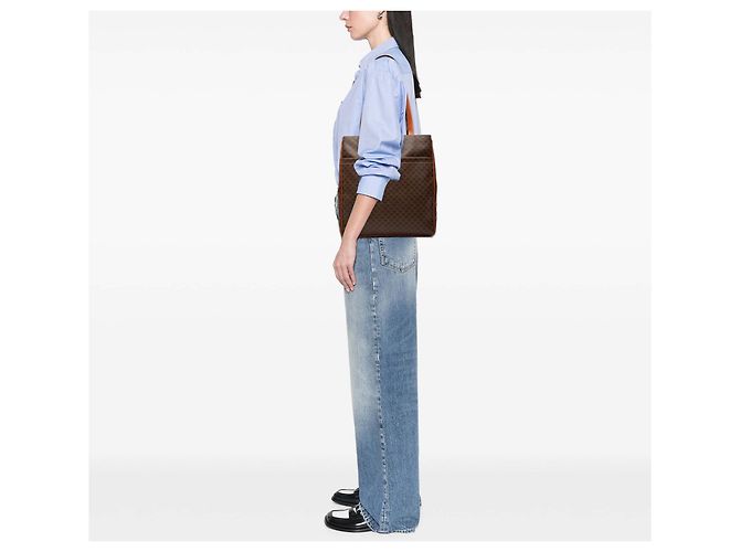 Céline Celine Braune Macadam-beschichtete Canvas-Tasche - Ansicht 7
