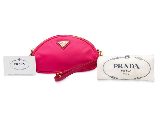 Saffiano Pochette Tessuto Rosa Prada - vista 7
