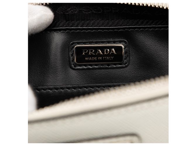 Borsa a tracolla Brique Saffiano Bianca di Prada Bianco Bianco sporco - vista 5