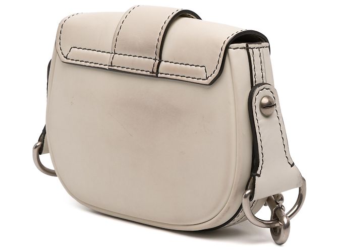 Saddle Borsa a sella D Fence in pelle bianca mini di Dior Bianco - vista 2