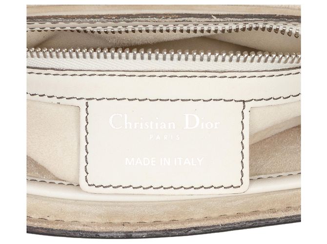 Saddle Borsa a sella D Fence in pelle bianca mini di Dior Bianco - vista 5