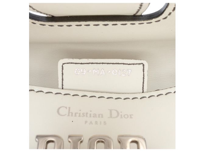 Saddle Borsa a sella D Fence in pelle bianca mini di Dior Bianco - vista 6