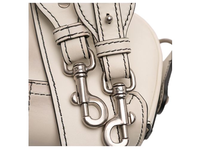 Saddle Borsa a sella D Fence in pelle bianca mini di Dior Bianco - vista 7