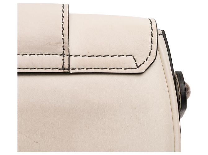 Saddle Borsa a sella D Fence in pelle bianca mini di Dior Bianco - vista 8
