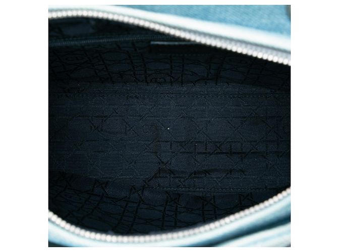 Dior Blu Grande Borsa in Denim Cannage con Manici in Acrilico Lady Dior Blu chiaro - vista 4