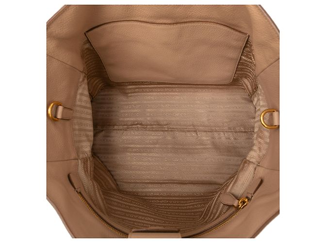 Bolsa tote conversível aberta Vitello Phenix marrom da Prada Caramelo - vista 4