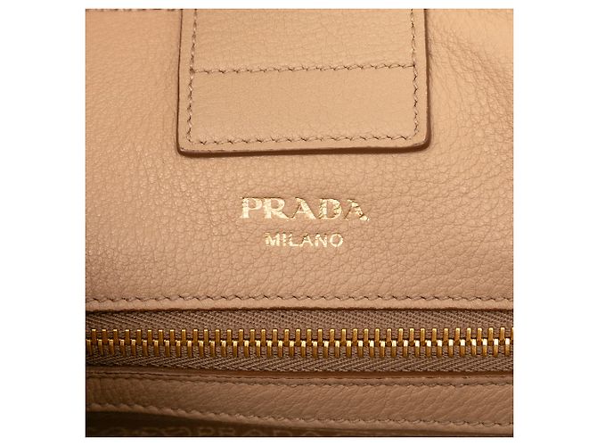 Bolsa tote conversível aberta Vitello Phenix marrom da Prada Caramelo - vista 5
