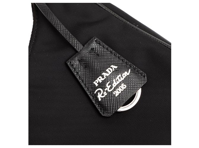 Borsa a spalla Prada in Re Nylon nero Re Edizione 2005 - vista 8