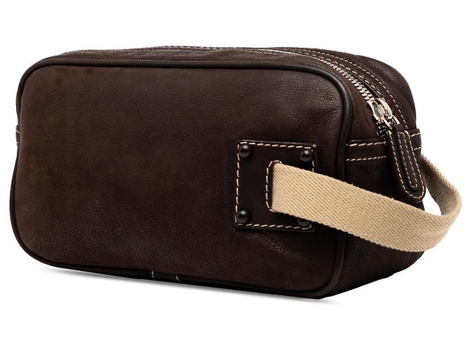 Clutch Anagram in Nubuck Marrone LOEWE Marrone scuro - vista 2