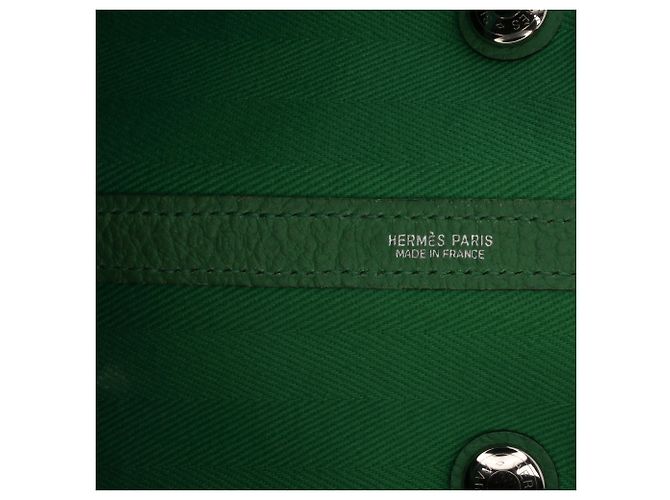 Hermès Garden Party 36 in Tela Verde e Negonda D'oro - vista 5