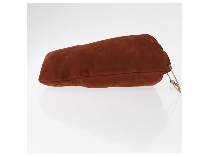 Pochette Gucci in camoscio marrone - vista 3