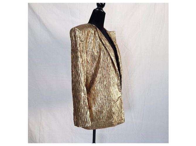 Genny gold lurex Jacke Vintage 80er Golden - Ansicht 4