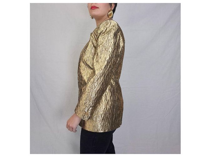 Genny gold lurex Jacke Vintage 80er Golden - Ansicht 5