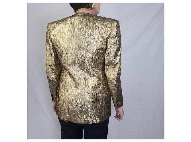 Genny gold lurex Jacke Vintage 80er Golden - Ansicht 6