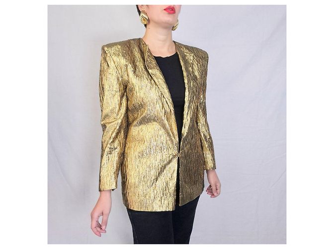 Genny gold lurex Jacke Vintage 80er Golden - Ansicht 7