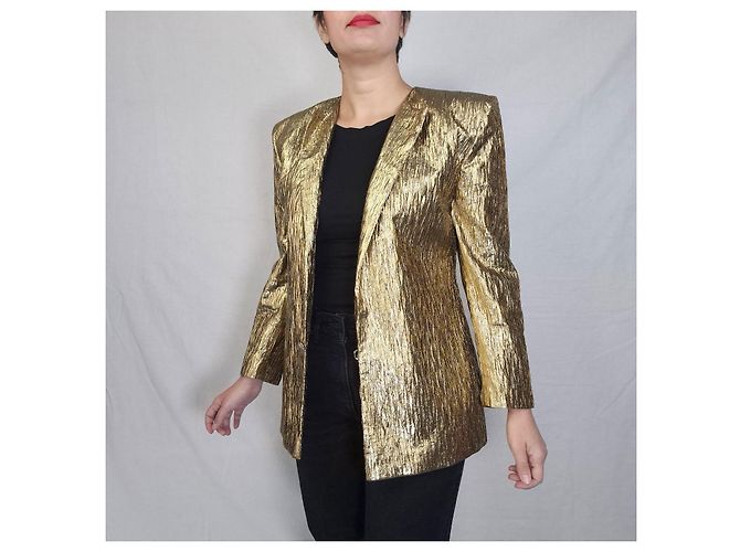 Genny gold lurex Jacke Vintage 80er Golden - Ansicht 8