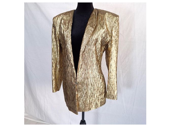 Genny gold lurex Jacke Vintage 80er Golden - Ansicht 9
