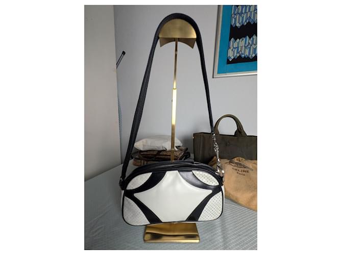 Borsa Prada Bowling in pelle bianca e nera Bianco - vista 11