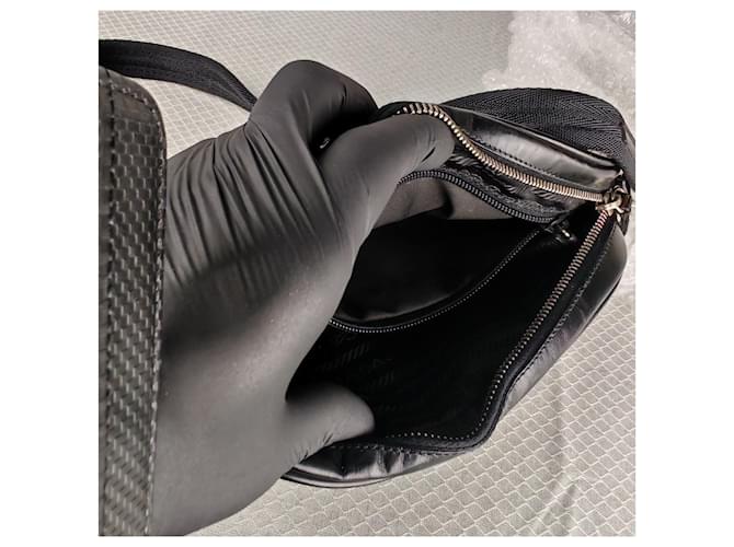 Borsa Prada Bowling in pelle bianca e nera Bianco - vista 14