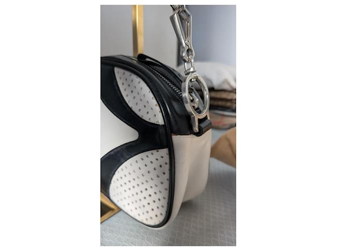 Borsa Prada Bowling in pelle bianca e nera Bianco - vista 5
