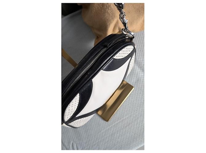 Borsa Prada Bowling in pelle bianca e nera Bianco - vista 6