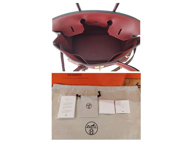 Borsa Hermès Birkin 35 in pelle swift bordeaux Bordò - vista 10