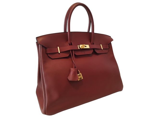 Borsa Hermès Birkin 35 in pelle swift bordeaux Bordò - vista 12