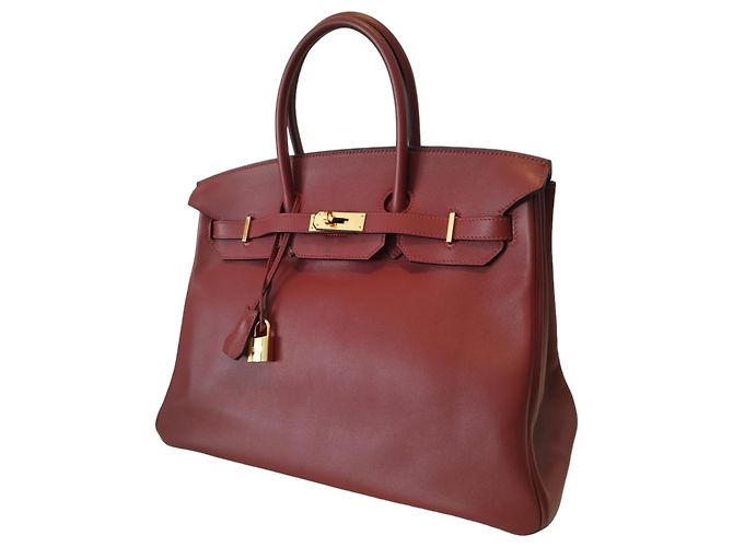 Borsa Hermès Birkin 35 in pelle swift bordeaux Bordò - vista 13
