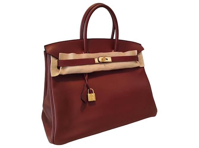 Borsa Hermès Birkin 35 in pelle swift bordeaux Bordò - vista 2