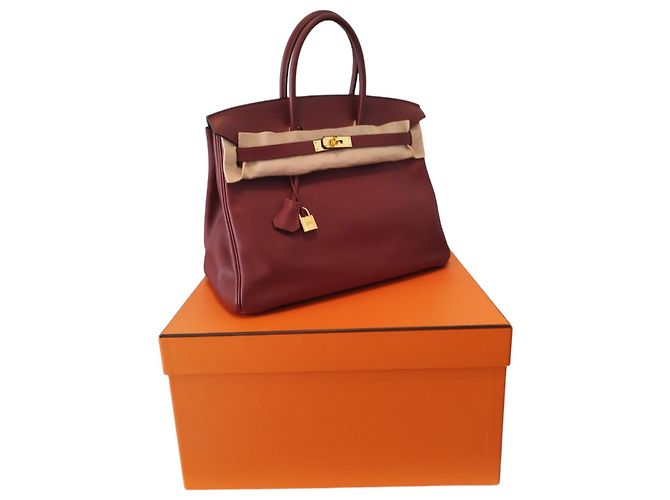 Borsa Hermès Birkin 35 in pelle swift bordeaux Bordò - vista 4