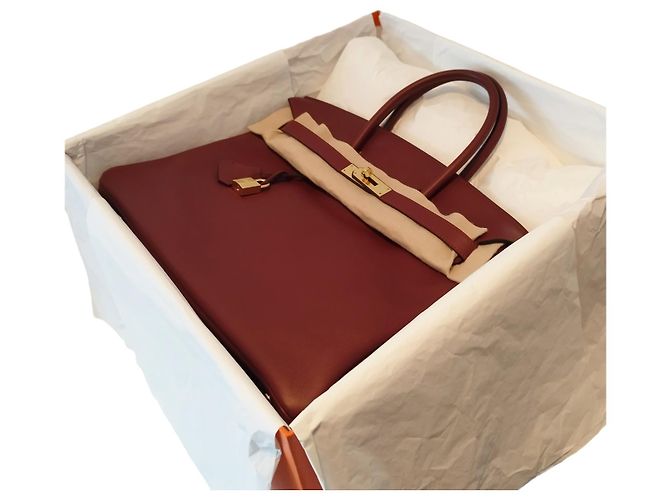 Borsa Hermès Birkin 35 in pelle swift bordeaux Bordò - vista 6