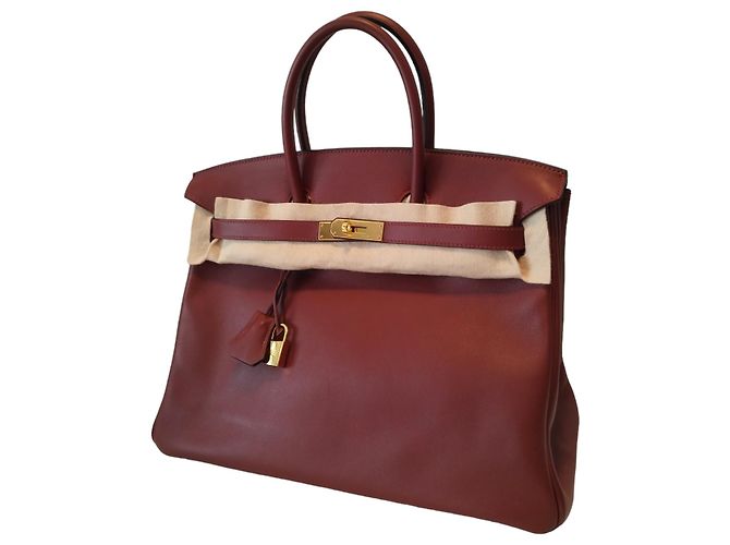 Borsa Hermès Birkin 35 in pelle swift bordeaux Bordò - vista 7