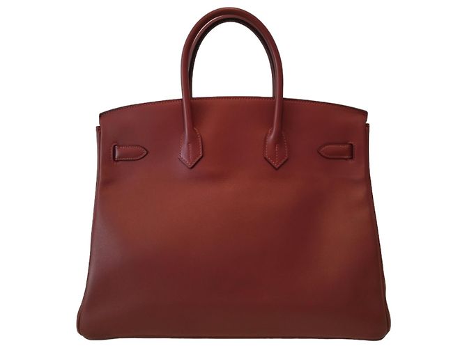 Borsa Hermès Birkin 35 in pelle swift bordeaux Bordò - vista 8