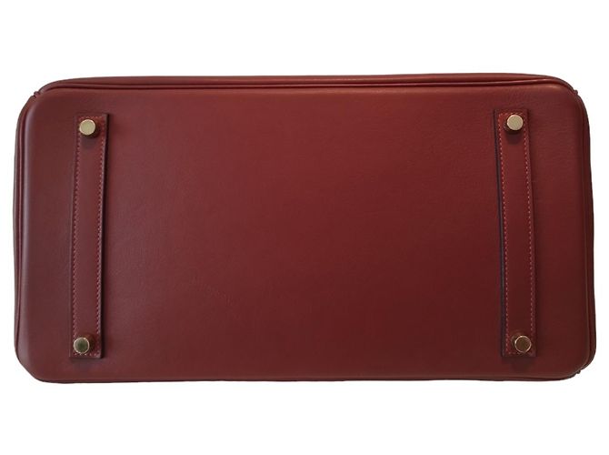 Borsa Hermès Birkin 35 in pelle swift bordeaux Bordò - vista 9