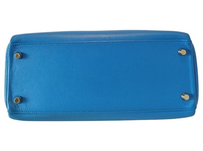 Borsa Hermès Kelly 28 in Pelle Blu - Ansicht 10