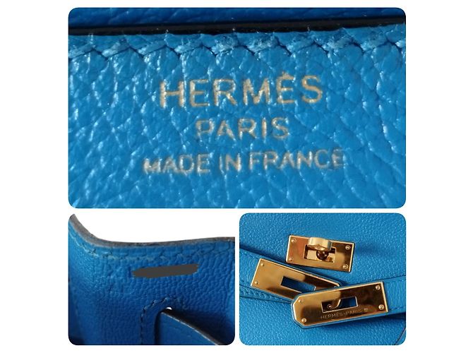 Borsa Hermès Kelly 28 in Pelle Blu - Ansicht 11