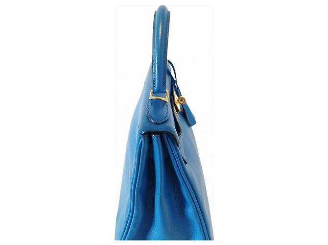 Borsa Hermès Kelly 28 in Pelle Blu - Ansicht 7